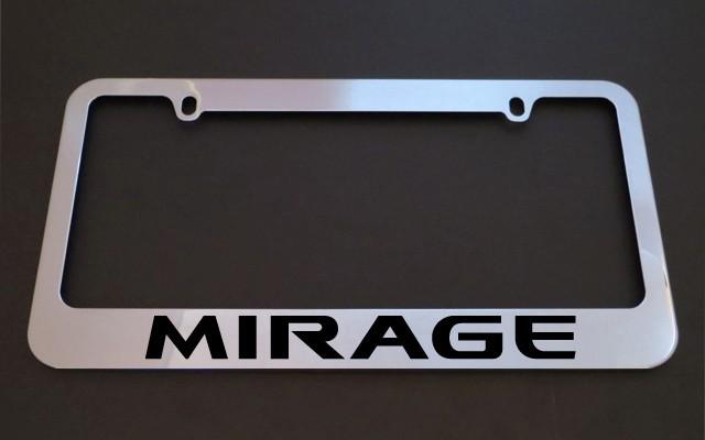 1 brand new mitsubishi mirage chrome metal license plate frames + screw caps