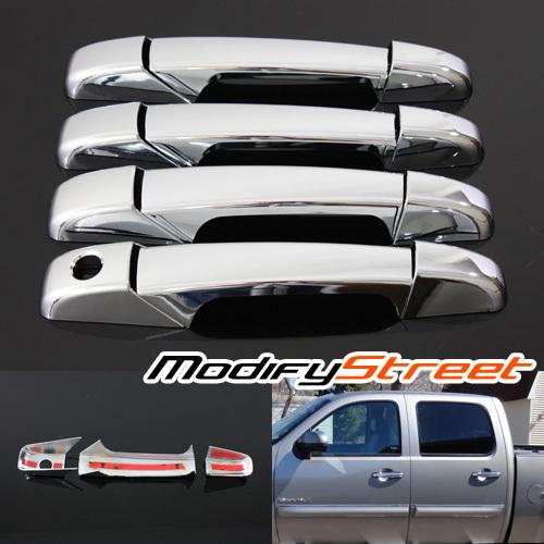 07-12 gmc yukon sierra cadillac escalade glossy 4 door handle covers chrome kit