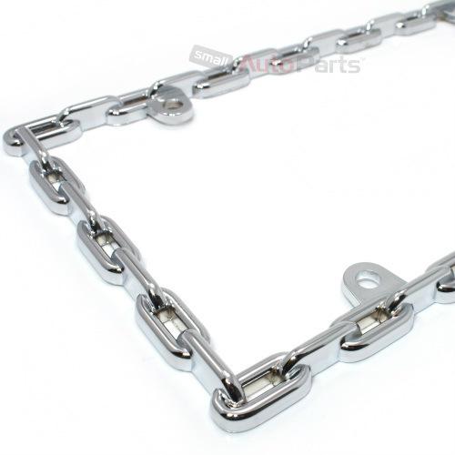 Chrome chain link metal custom license plate tag frame for auto-car-truck-suv