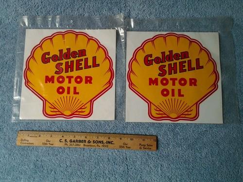 Two shell oil gas 8 and half by 8 and a half inches square new decals auto