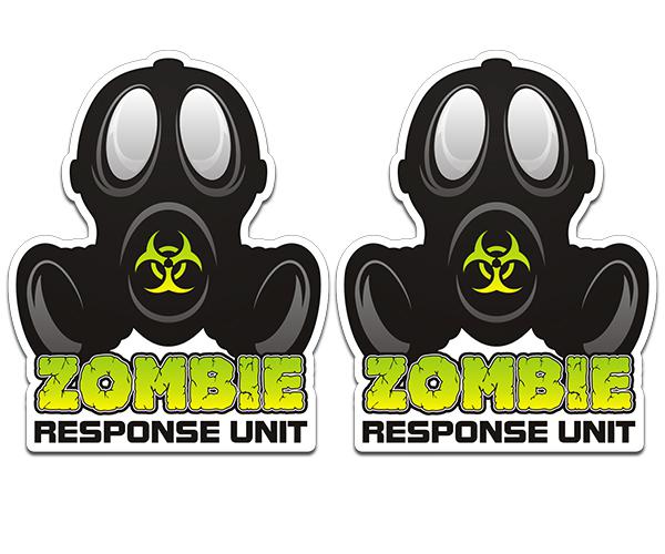 Zombie gas mask response unit decal set 3"x2.3" outbreak team sticker zu1