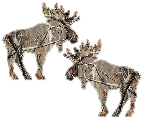 Moose decal set 4"x4" hunting camo bull camouflage hunter vinyl sticker zu1