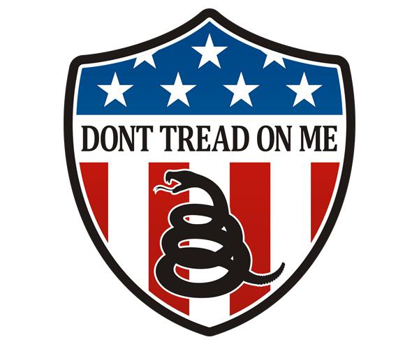 Dont tread on me decal 5"x4.4" american flag usa vinyl sticker zu1