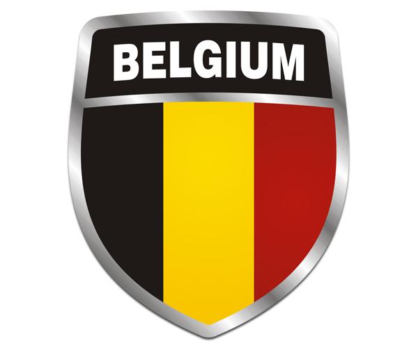 Belgium flag shield decal 5"x4.3" belgian vinyl car bumper sticker zu1