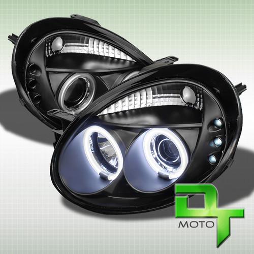 Black 03-05 dodge neon ccfl halo projector led headlights lights lamp left+right