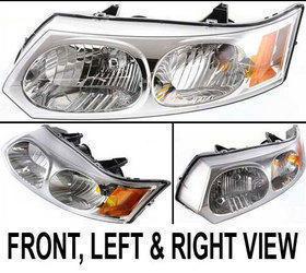 Clear lens new head lamp with bulbs left hand ion halogen lh driver side auto