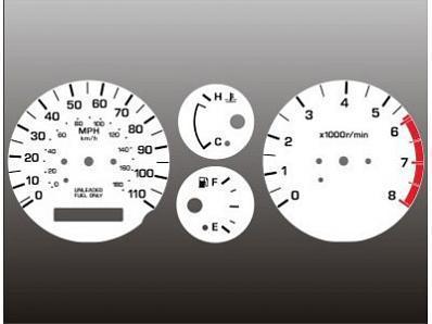 2000-2001 nissan xterra frontier instrument cluster white face gauges 00-01