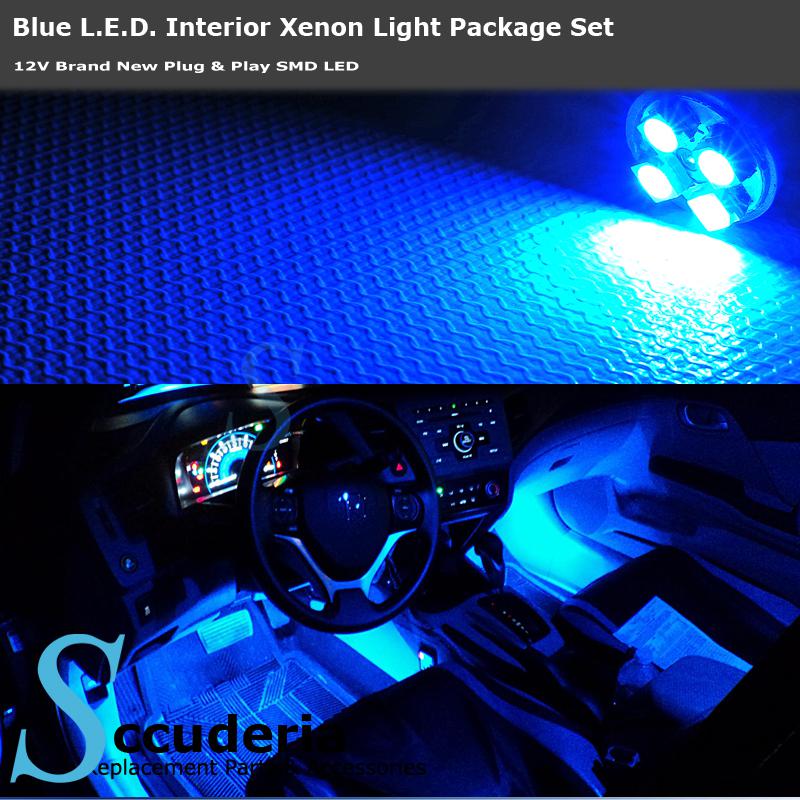 15 pieces xeon blue hi power led interior package kit set 06-13 honda ridgeline