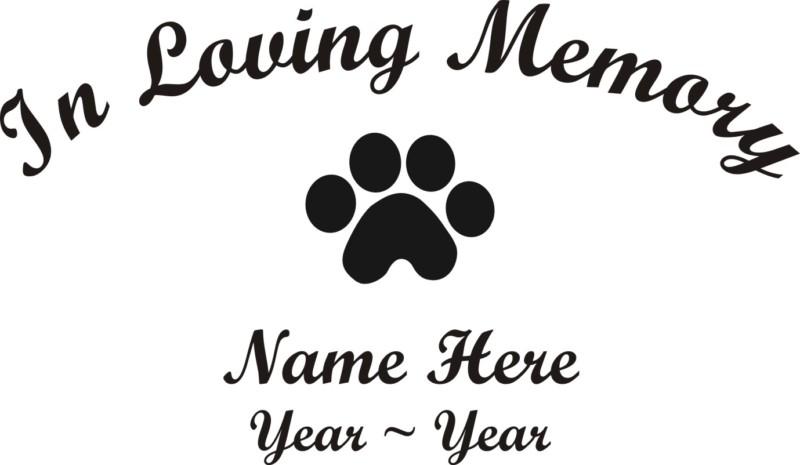 In loving memory cat paw memorial window decal/sticker