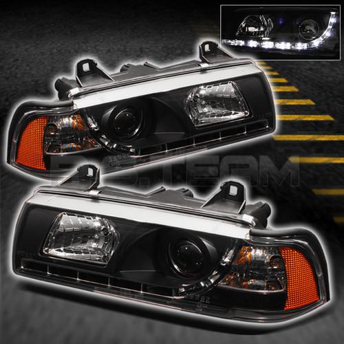 Buy 92 98 Bmw E36 3 Series 4dr Jdm Black R8 Style Drl Led Strip