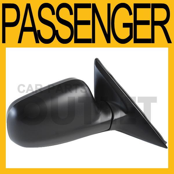 94-97 accord manual door mirror w/lever remote 2door dx coupe unpainted black rh