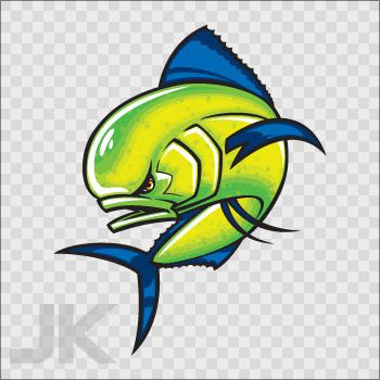 Decal stickers fish salt water dorado dolphin l 0500 x6z7x