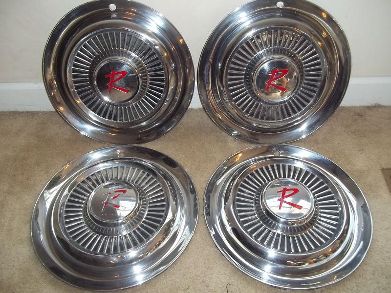 Set of 4  - vintage rambler hubcaps wheel covers stored for decades!!!