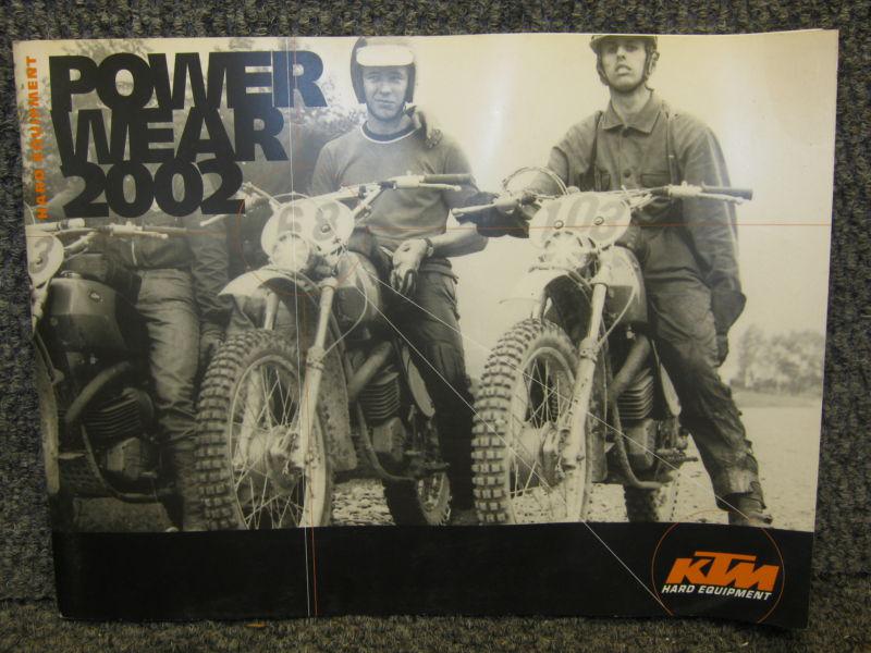 Ktm  2002 power wear hard equipment catalogue oem racing rare k t m catalog