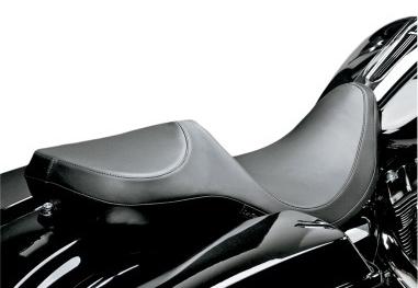 New la pera super villain smooth black 2 person motorcycle seat 08-13 harley fl