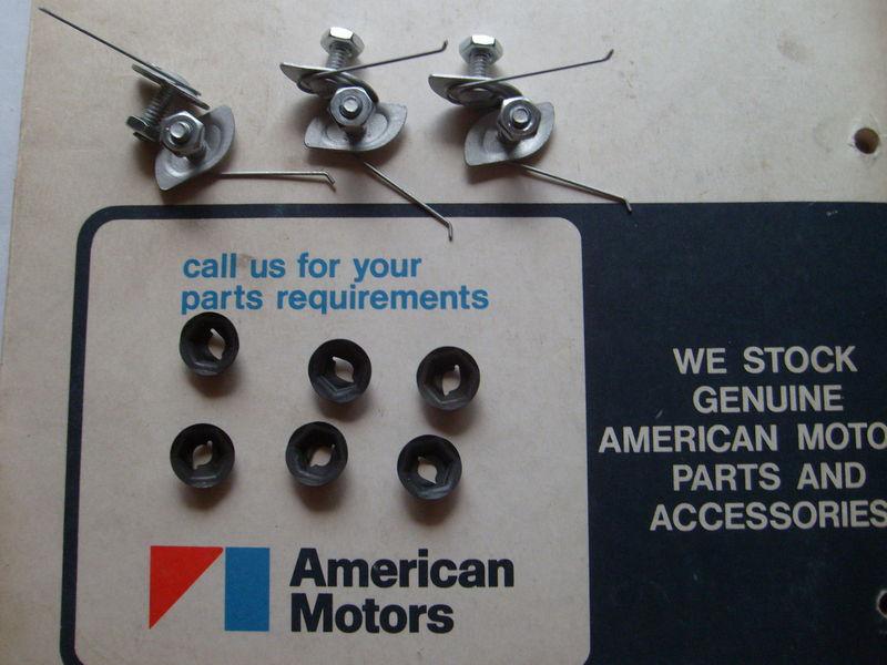 Amc 1971-74 amx+javelin 6 new hood trim clips+jtrimnuts