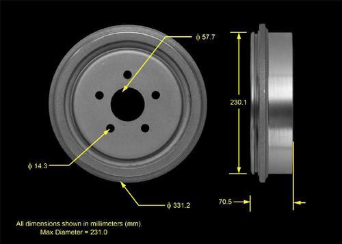 Bendix pdr0762 rear brake drum-brake drum