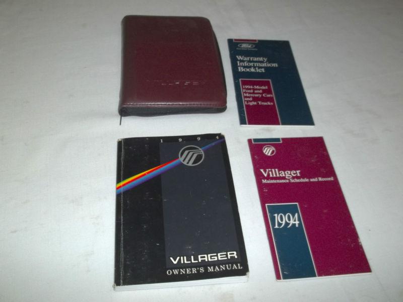 1994 mercury villager owner manual 4/pc.set & maroon convenient zippered case.