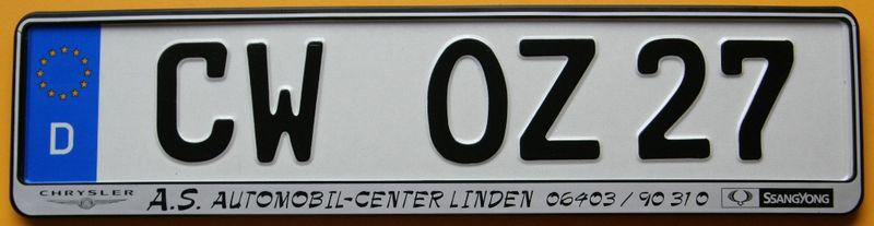 Exc german euro license plate + chrysler ssangyong mounting frame 300 300c 200 