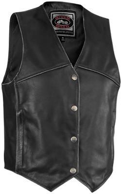 River road womens rambler leather vest black m/medium