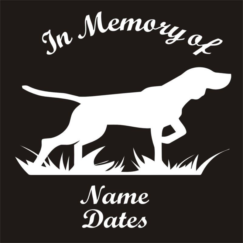 In memory of pheasant quail hunting dog labrador pointer vinyl decal sticker