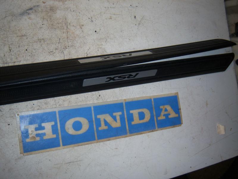 2002  acura rsx pair door jam kick panel sill trim badge aluminum runner plate