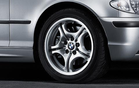 Bmw oem factory 17" //m double-spoke 68 wheel e46 3 series 2000-2005 36112229180