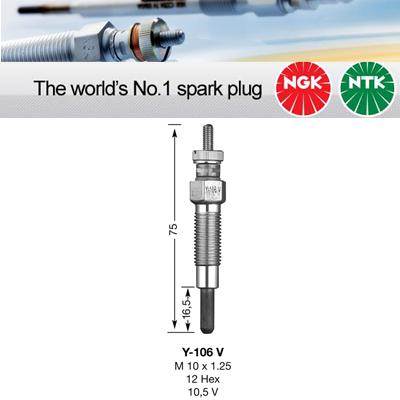 Ngk glow spark plug y-106v y106v (6926)