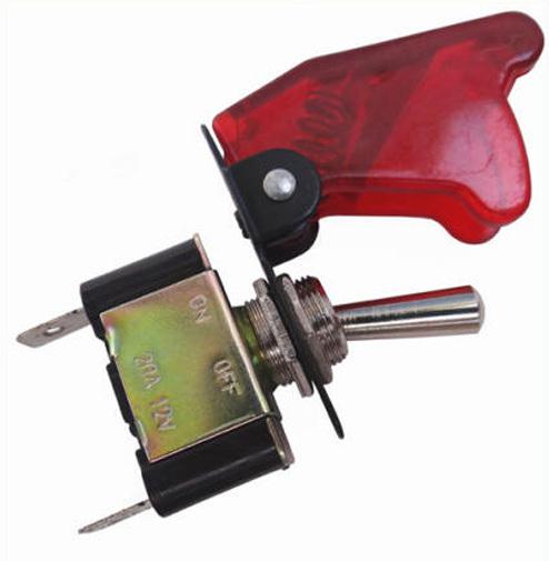 12 volt toggle switch, with spring loaded red cover.....#ts-1