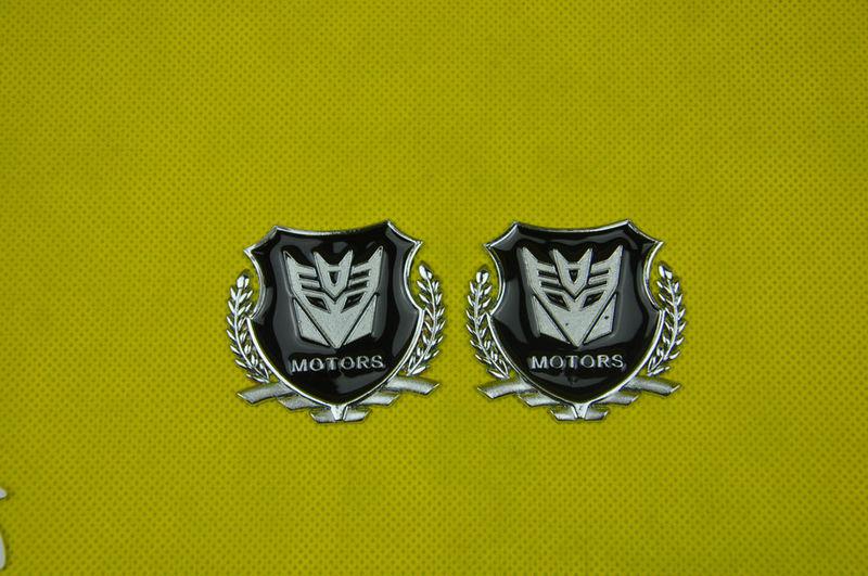 Silver transformers decepticons car chrome metal side trunk badge sticker emblem