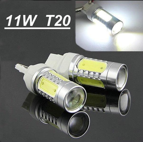 2 x t20 7440 7443 11w high power car signal tail turn cob led light xenon white