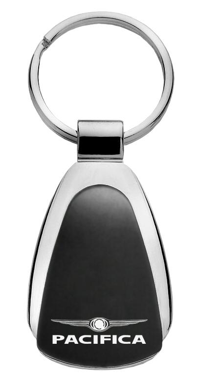 Chrysler pacifica black tear drop key chain ring tag key fob logo lanyard