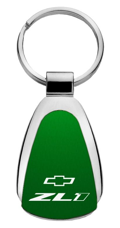 Chevrolet camaro green green tear drop key chain ring tag key fob logo lanyard