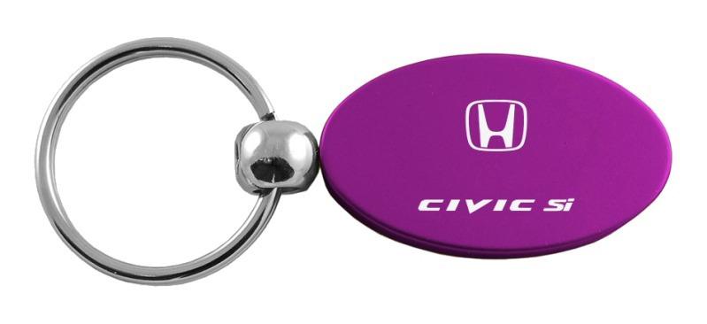Honda civic si purple oval metal key chain ring tag key fob logo lanyard