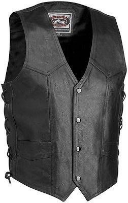 River road basic essential leather vest black us 60