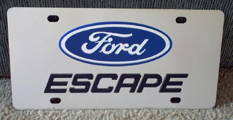 Ford escape license plate tag stainless steel black