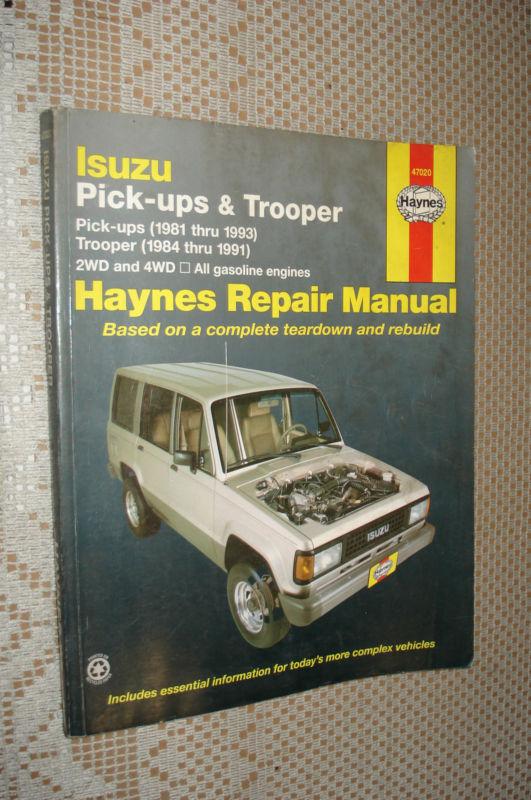 1981-1993 isuzu truck  1984-1991 trooper service manual shop book 90 89 88 87 85