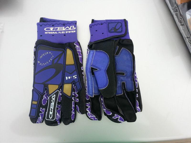 O'neal motorcycle atv dirt bike gloves vintage nos #0472 purple size 10, 11 new