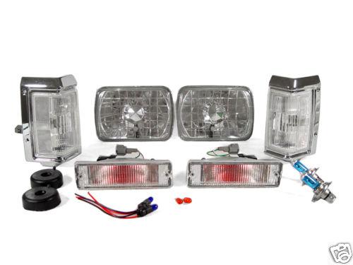 1988-1989 nissan pickup truck clear sealed beam headlights + bumper signal light