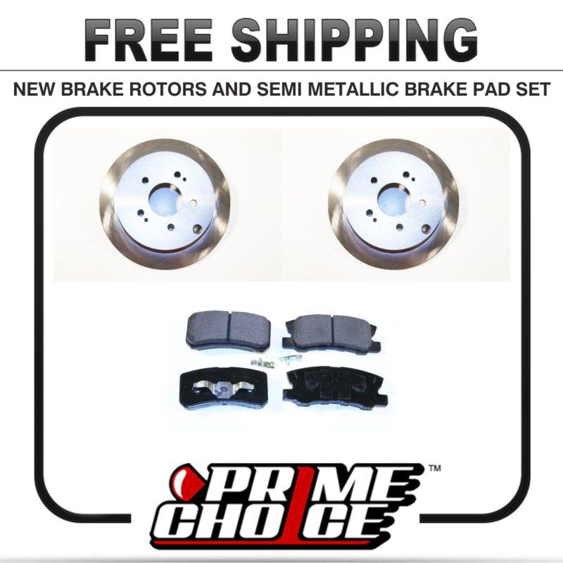 Premium rear metallic brake pads and disc rotors complete kit left & right pair