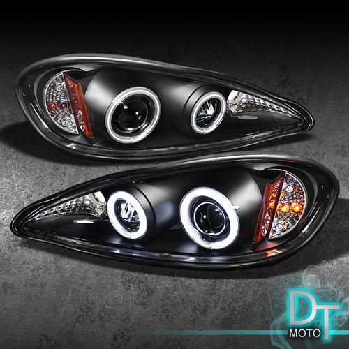 Black 99-05 pontiac grand am ccfl halo projector headlights lights left+right