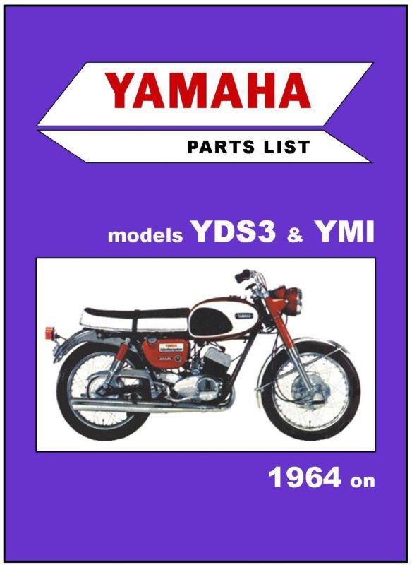 Yamaha parts manual yds3 & ym1 1964 1965 1966 replacement spares catalog list