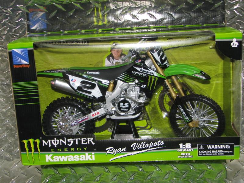 New ray 1:6 motorcycle ryan villopoto monster energy 2010 kawasaki kx 450 f