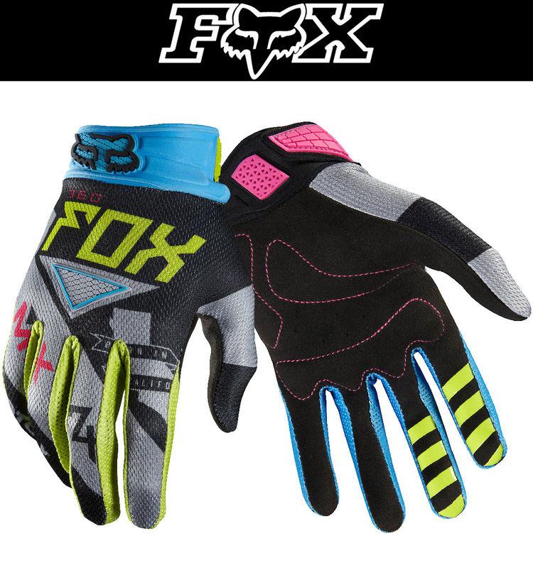 Fox racing 360 intake green blue grey dirt bike gloves motocross mx atv 2014