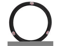 Ohio state university buckeyes team logo genuine leather steering wheel cover