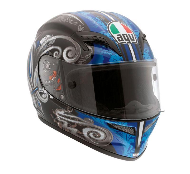 Agv grid stigma black blue full face street helmet new l large