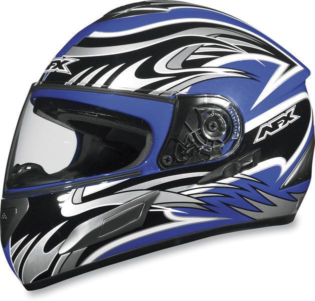 Afx fx-100 motorcycle helmet blue multi lg/large