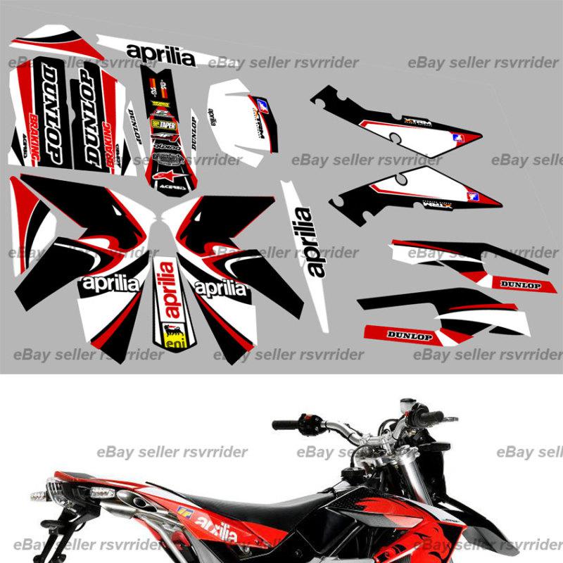 Red white black race decal sticker kit for aprilia sxv rxv motorcycle