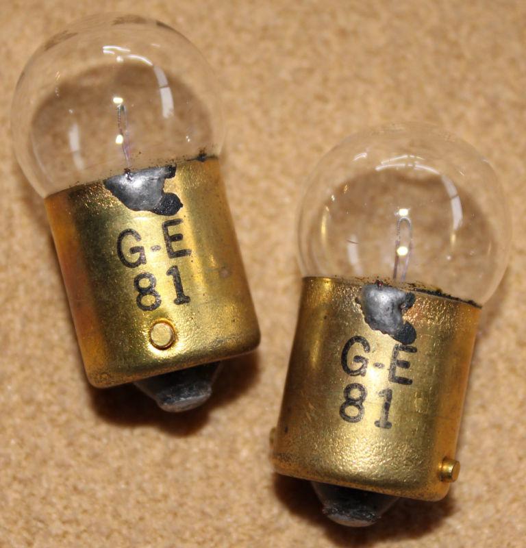 2 nos usa made genuine ge #81 lamp hickok main line fuse pilot bulb 6 volt 6v