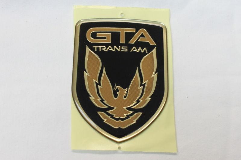 91-92 trans am gta black front bumper emblem new